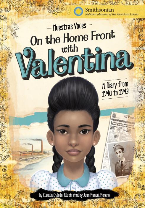 Book cover with a yellow background. A young girl is depicted in the center of the cover. She has braided hair, and slightly dark skin.