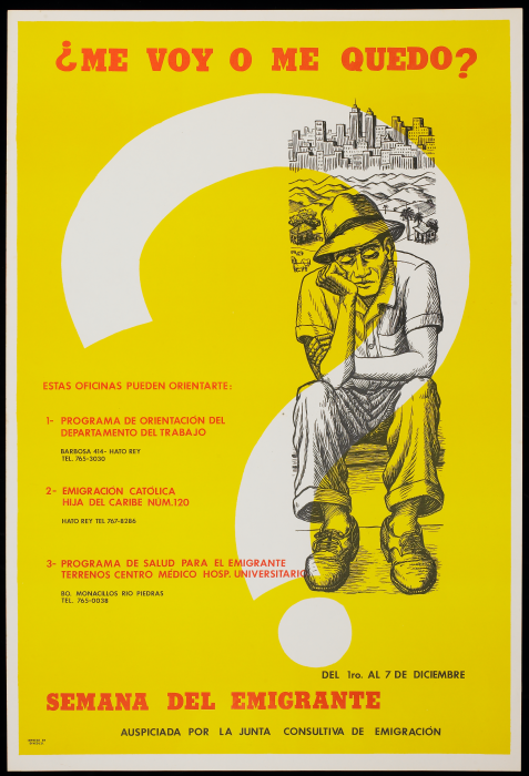 Poster reading “should I go or stay?”
