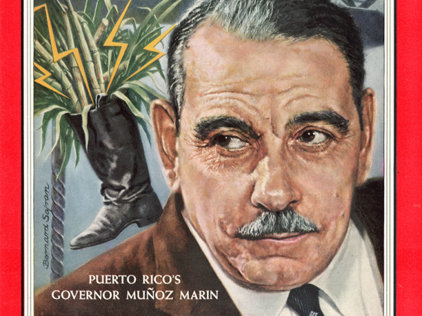 Time magazine cover featuring color portrait of Governor Muñoz Marín