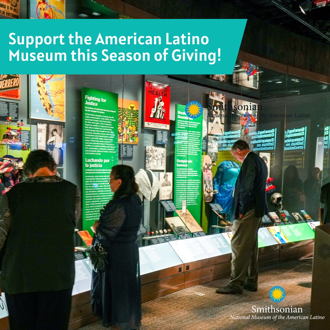 EOY Campaign Home Page Image Support the American Latino Museum this Season of Giving. Visitors in the Laino Gallery