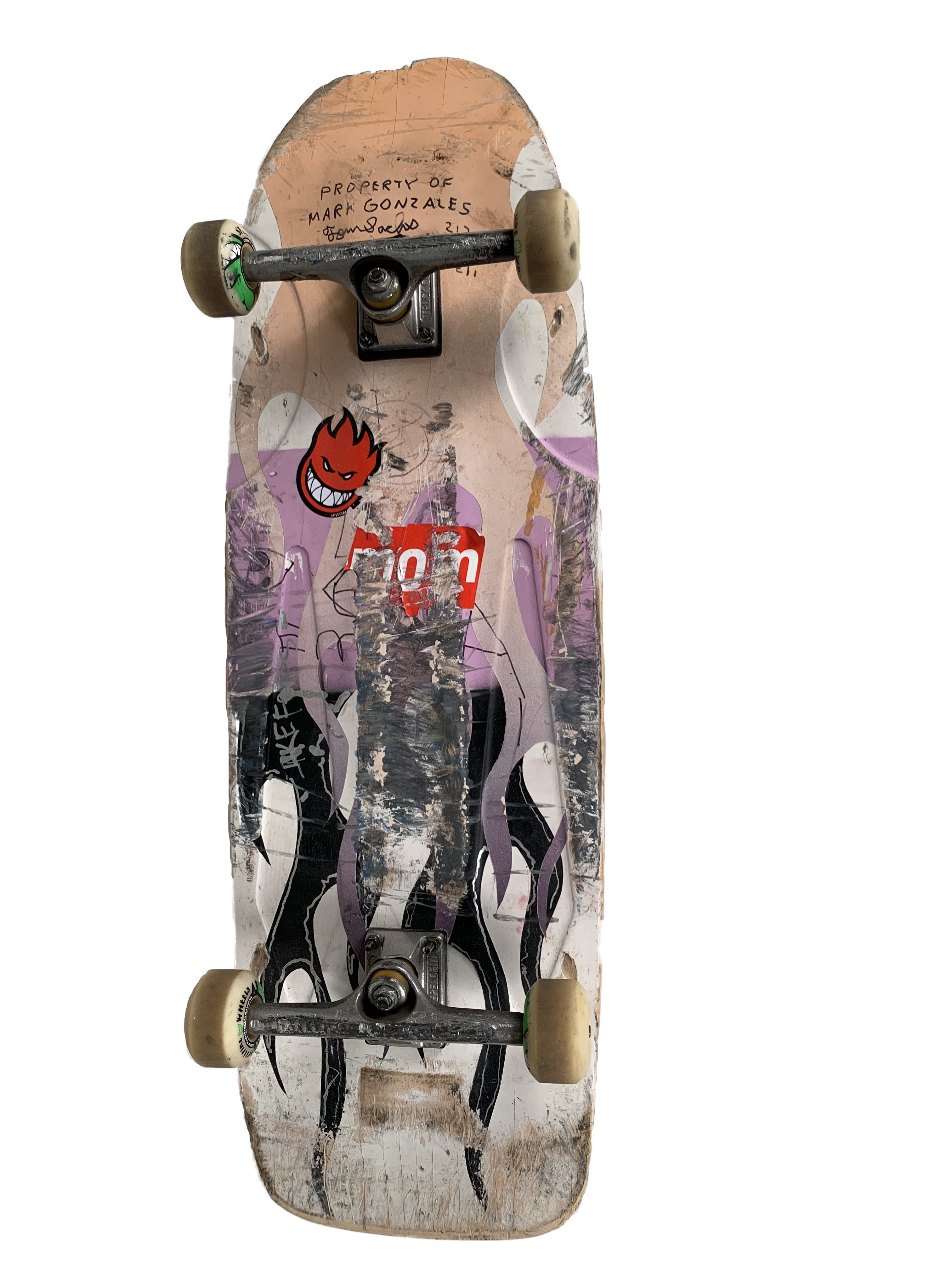 L2-0000638-D1-2022.08.30 Color photo of the underside of a skateboard deck.