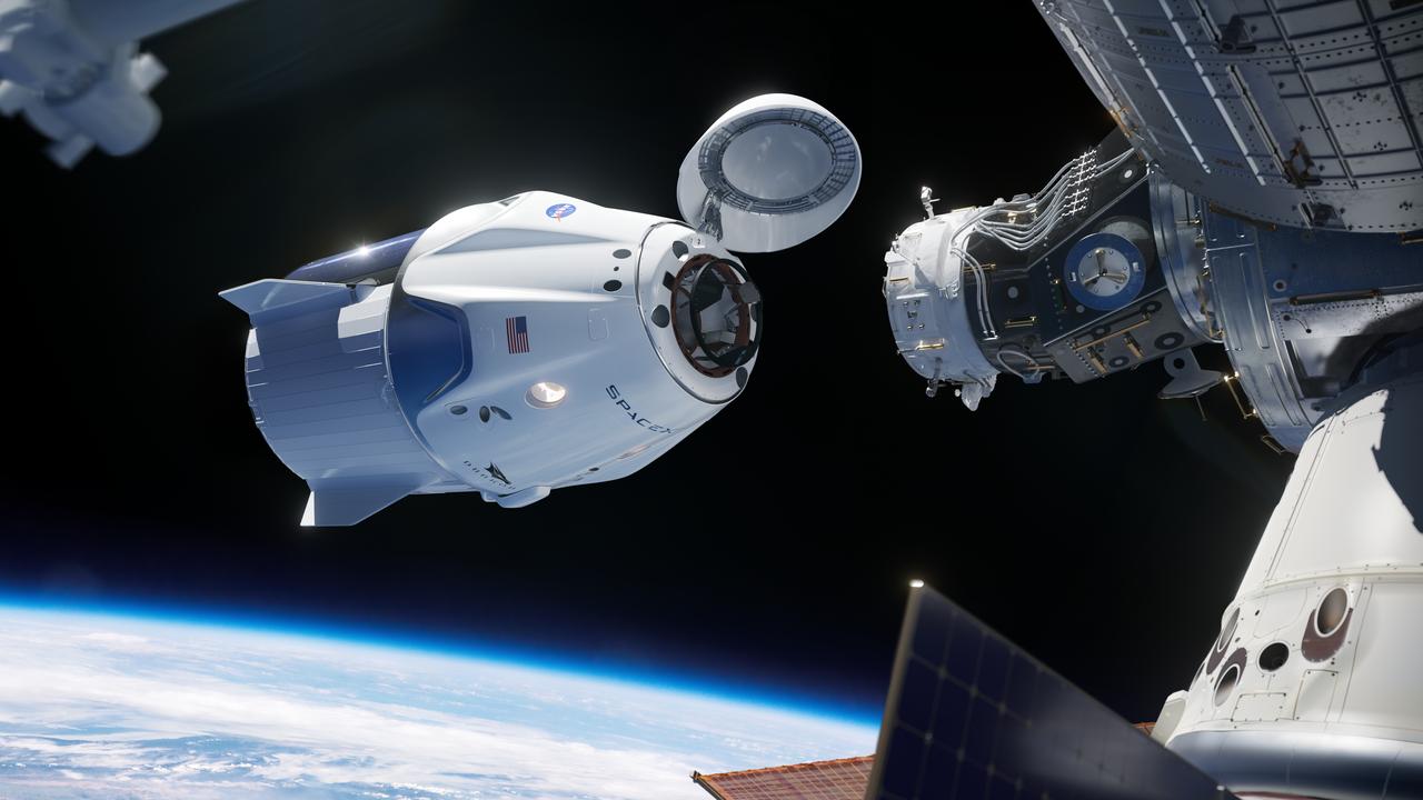 L2-0002190-D1-2023.05.03 Ilustración digital de la Estación Espacial Internacional vista desde el espacio.