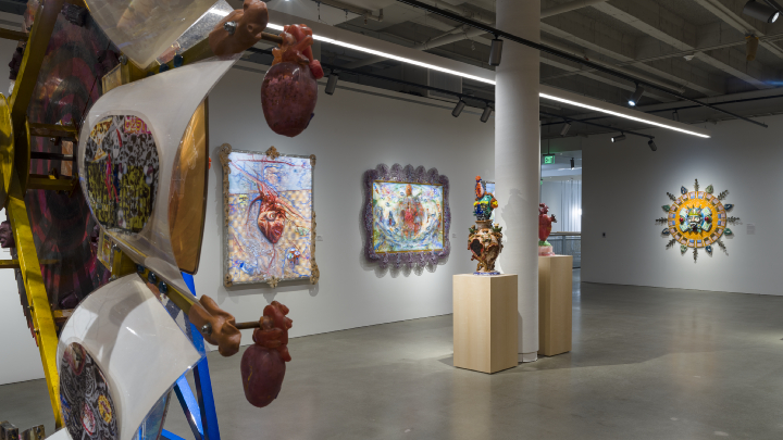 L2-0002289-D2-2023.10.3 Gallery view of the "Collidoscope de la Torre Brothers Retro Perspective" Exhibition showing multiple art works