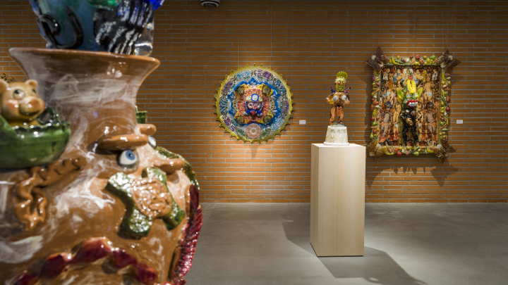 L2-0002290-D2-2023.10.3 Gallery view of the "Collidoscope de la Torre Brothers Retro Perspective" Exhibition showing multiple art works