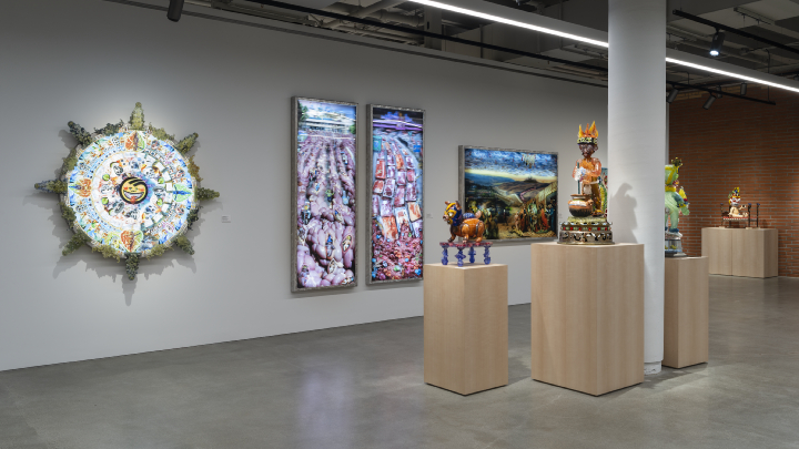 L2-0002292-D2-2023.10.3 Gallery view of the "Collidoscope de la Torre Brothers Retro Perspective" Exhibition showing multiple art works
